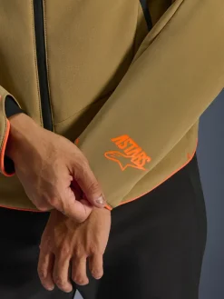 Alpinestars Motorjassen-Aerohe Wp otorja Dark Khaki Back Orange Fuo 8038