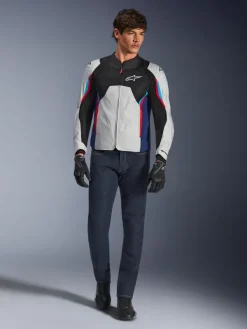 Alpinestars Motorjassen-At V3 Air otorja iver/Deep Bue/Bright Red