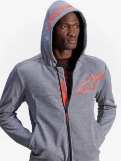 Alpinestars Motorhoodies|Motorjassen-Chroe V2 port otorhoodie Gray Heather Red Fuo 9199