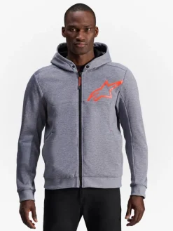 Alpinestars Motorhoodies|Motorjassen-Chroe V2 port otorhoodie Gray Heather Red Fuo 9199