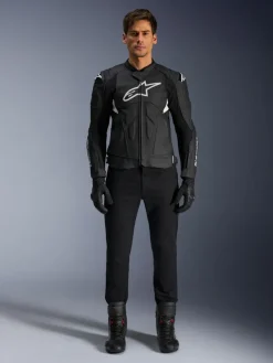 Alpinestars Motorjassen-Dusk Airflow Leather Motorjas Black White 12