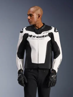 Alpinestars Motorjassen-Gp Force V2 Leather Motorjas Jacket White/Black