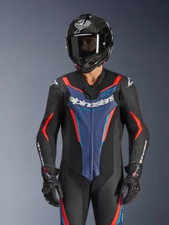 Alpinestars Motorpakken-Gp Force V2 Leather Suit 1 Pc Black/Blue/Red Fluo