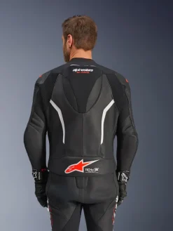 Alpinestars Motorpakken-Gp Force V2 Leather Suit 2 Pc Racepak Black/White/Red Fluo