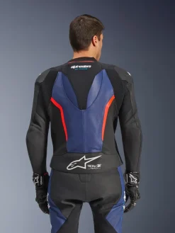 Alpinestars Motorpakken-Gp Force V2 Leather Suit 2 Pc Racepak Black/Blue/Red Fluo