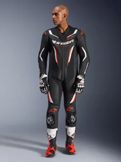 Alpinestars Motorpakken-Gp Force V2 Leather Suit 1 Pc Black/White/Red Fluo