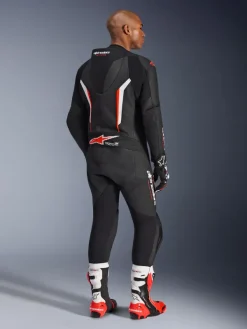 Alpinestars Motorpakken-Gp Force V2 Leather Suit 1 Pc Black/White/Red Fluo