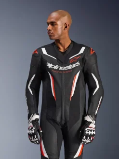 Alpinestars Motorpakken-Gp Force V2 Leather Suit 1 Pc Black/White/Red Fluo