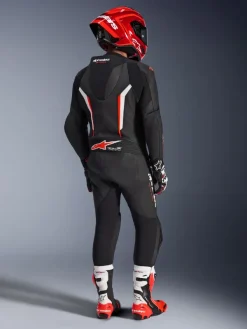 Alpinestars Motorpakken-Gp Force V2 Leather Suit 1 Pc Black/White/Red Fluo