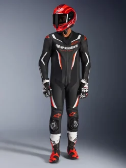 Alpinestars Motorpakken-Gp Force V2 Leather Suit 1 Pc Black/White/Red Fluo