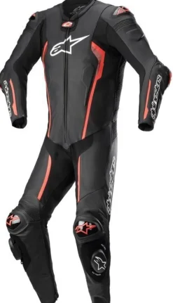 Alpinestars Motorpakken-Missile V2 Leather One Piece Black Red Fluo 1030