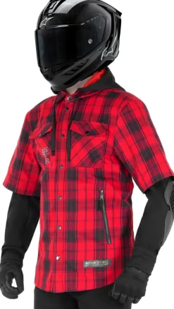 Alpinestars Motorhoodies|Motorjassen-o.t.Eq Tartan otorhoodie Fae Red/Back