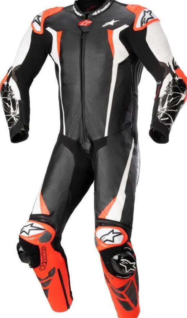 Alpinestars Motorpakken-Racing Absolute V2 1 Pc Leather Suit Black White Red Fluo 1231