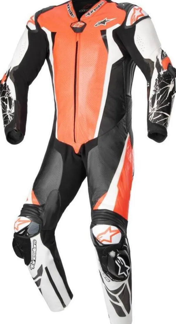Alpinestars Motorpakken-Racing Absolute V2 1 Pc Leather Suit Red Fluo White Black 3022