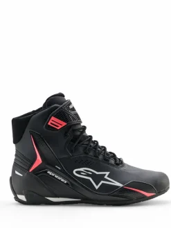 Heren Alpinestars Heren Motorschoenen-Stella Faster-4 Drystar Sneaker Black/Gray/Coral Fluo