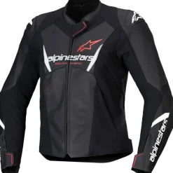 Alpinestars Motorjassen-Stella Faster V3 Leather Motorjas Black White Fluo Coral 1781