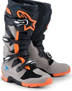 Heren Alpinestars Heren Motorlaarzen|Adventure Motorlaarzen-Tech 7 Enduro Black/Warm Gray/Orange Fluo