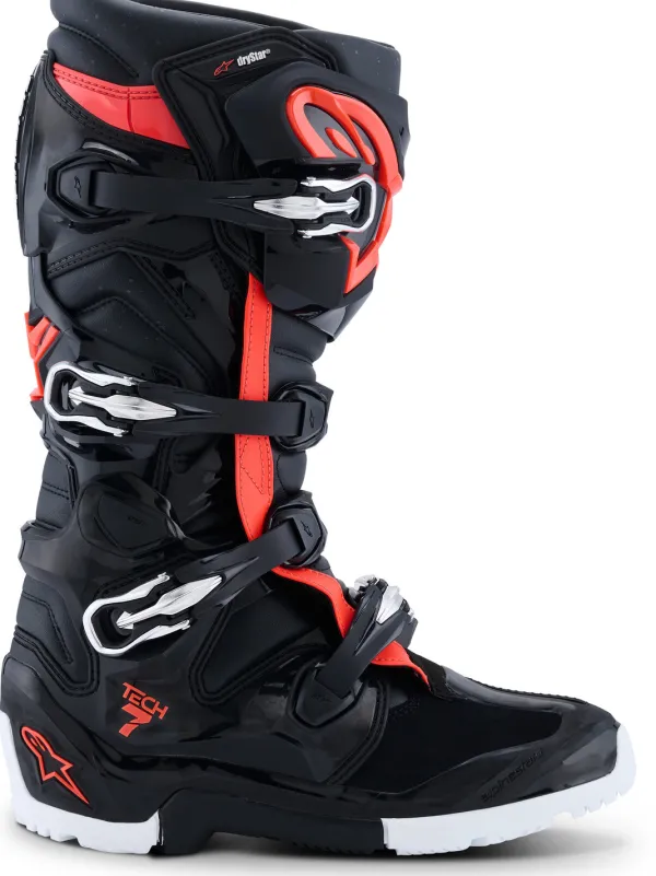 Heren Alpinestars Heren Motorlaarzen-Tech 7 Enduro Drystar Black/Red Fluo/White
