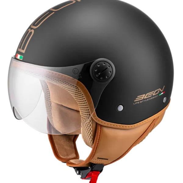 DAMES Beon Vespa Helmen|Jethelmen-Deign uxe atzwart