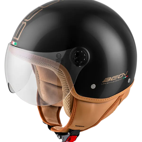 DAMES Beon Vespa Helmen|Jethelmen-Deign uxe zwart