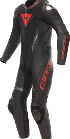 Dainese Motorpakken-Demon Sprint Perf 1Pc Leather Suit Racepak Black/Black/Red-Lava