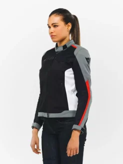 Dainese Motorjassen-Hydraflux 2 Air D-Dry Lady Motorjas Black/Charcoal Gray/Lava Red 60F