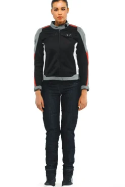 Dainese Motorjassen-Hydraflux 2 Air D-Dry Lady Motorjas Black/Charcoal Gray/Lava Red 60F
