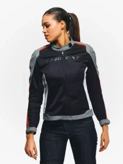 Dainese Motorjassen-Hydraflux 2 Air D-Dry Lady Motorjas Black/Charcoal Gray/Lava Red 60F
