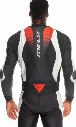 Dainese Motorpakken-Laguna Seca 6 1Pc Suit Perforated Black/White/Red-Fluo N32