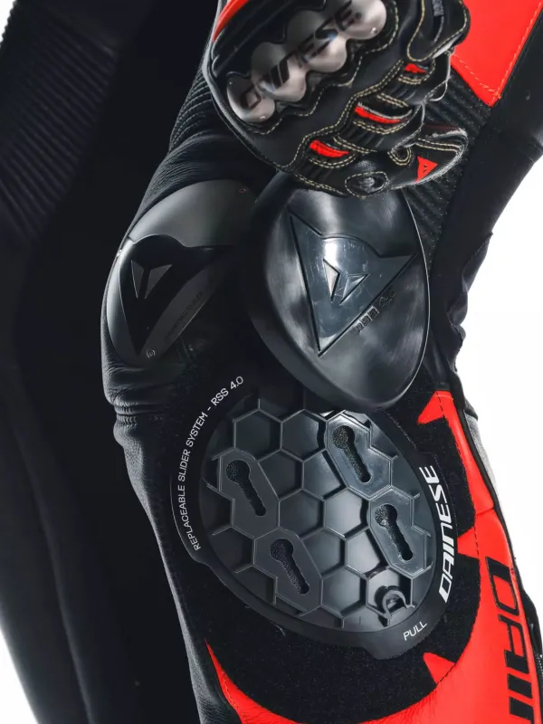Dainese Motorpakken-Misano 3 Perforated D-Air 1Pc Leather Suit Black/Red/Fluo-Red