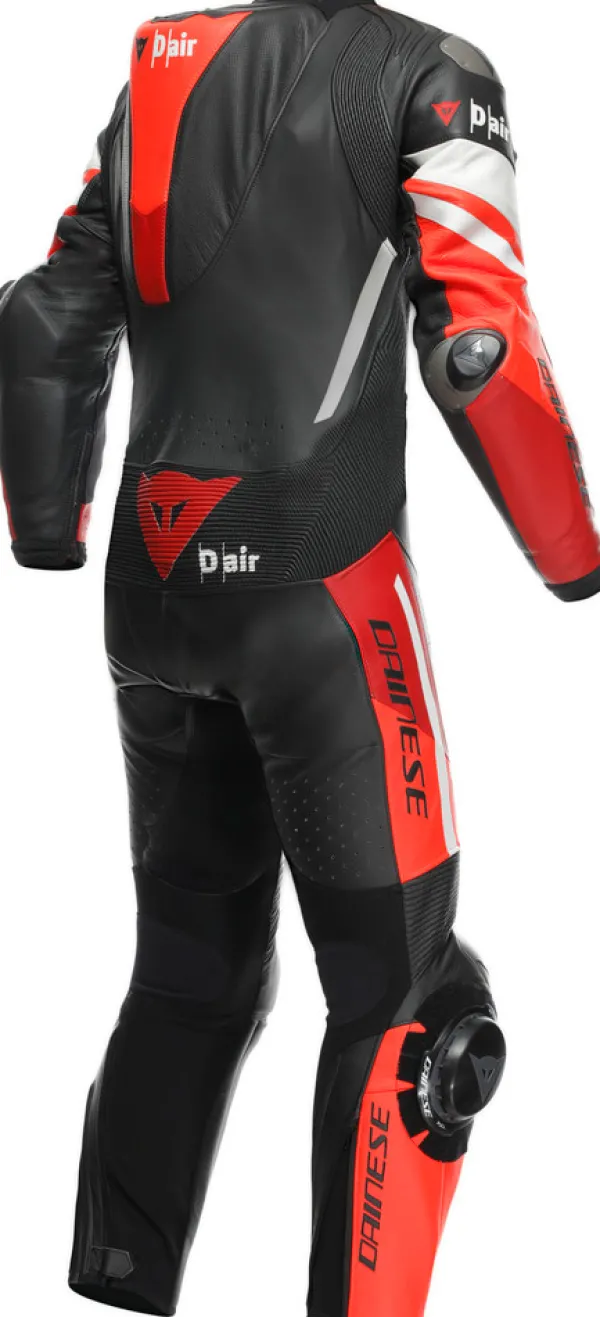 Dainese Motorpakken-Misano 3 Perforated D-Air 1Pc Leather Suit Black/Red/Fluo-Red