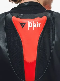 Dainese Motorpakken-Misano 3 Perforated D-Air 1Pc Leather Suit Black/Red/Fluo-Red