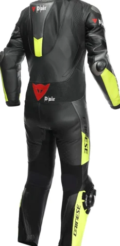Dainese Motorpakken-Misano 3 Perforated D-Air 1Pc Leather Suit Black/Anthracite/Fluo-Yellow