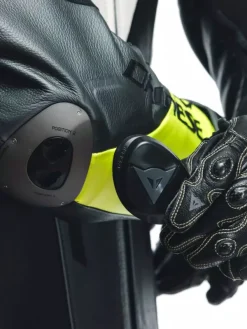Dainese Motorpakken-Misano 3 Perforated D-Air 1Pc Leather Suit Black/Anthracite/Fluo-Yellow