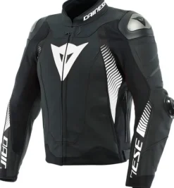 Dainese Motorjassen-Super Speed 4 Leather Motorjas Black Matt/White 78A
