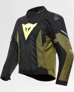 Dainese Motorjassen-Super Sprint D-Dry Motorjas Black/Green/Fluo Yellow 40R