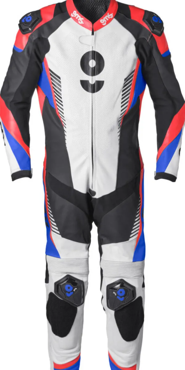 GMS Motorpakken-GRC-1 One Piece Black/Blue/Red