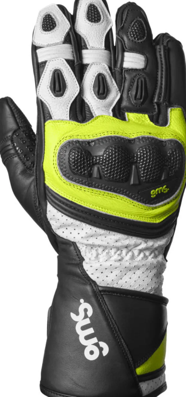 GMS Motorhandschoenen-GR-1 F Gove Back/White/Yeow