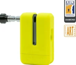Hiplok Motorsloten-MD1000 Moto Disc Lock Yellow fluo