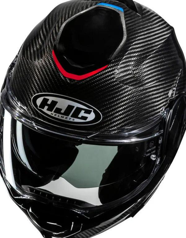 HJC Systeemhelmen|Helmen Met Zonnevizier-F100 Carbon tan Back/Bue 185