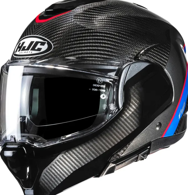 HJC Systeemhelmen|Helmen Met Zonnevizier-F100 Carbon tan Back/Bue 185