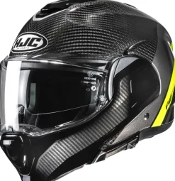 HJC Systeemhelmen|Helmen Met Zonnevizier-F100 Carbon tan Back/Yeow 187