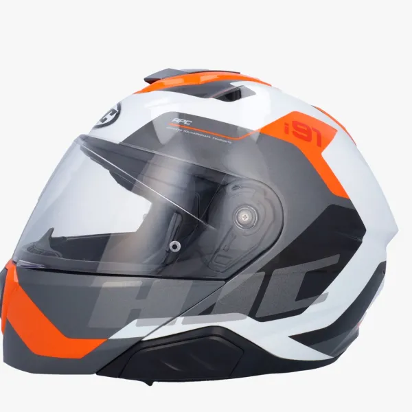 HJC Systeemhelmen|Helmen Met Zonnevizier-i91 Cart White/Orange