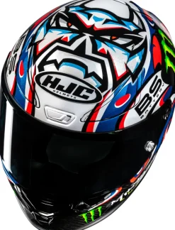 HJC Helmen Met Zonnevizier|Race Helmen-RPHA-1 V2 Carbon Quartararo e an III White/Bue 253