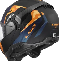 LS2 Systeemhelmen|Helmen Met Zonnevizier-FF910 Advant II Gide Back Orange