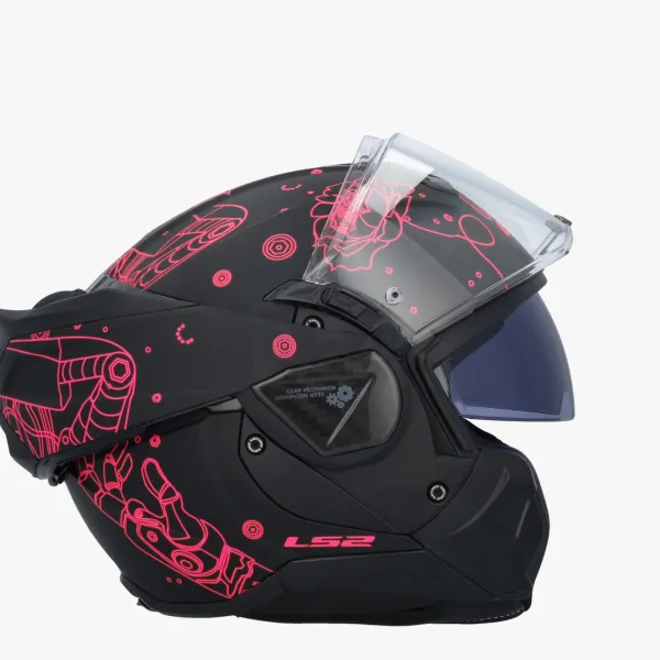 LS2 Systeemhelmen|Helmen Met Zonnevizier-FF910 Advant II ophia Back Pink