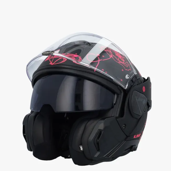 LS2 Systeemhelmen|Helmen Met Zonnevizier-FF910 Advant II ophia Back Pink