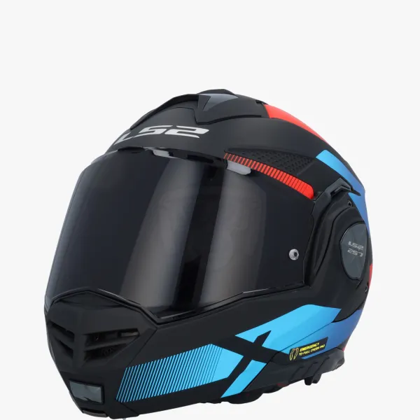 LS2 Systeemhelmen|Helmen Met Zonnevizier-FF901 Advant X Nova Back Red Bue-06
