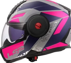 LS2 Systeemhelmen|Helmen Met Zonnevizier-FF902 cope II Oxyd Grey Bue Purpe
