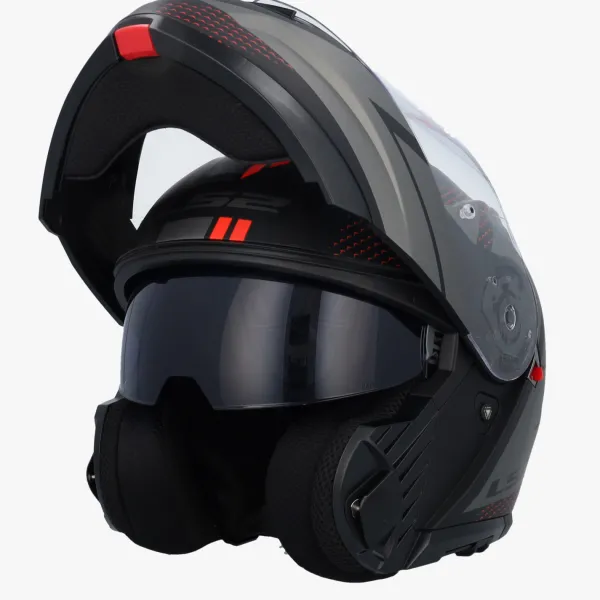 LS2 Systeemhelmen|Helmen Met Zonnevizier-FF908 trobe II Code Back Grey